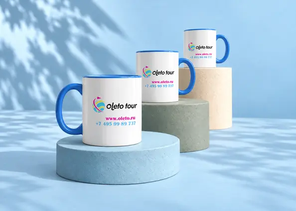 Кружки с логотипом Oleto tour — пример работы GetCups